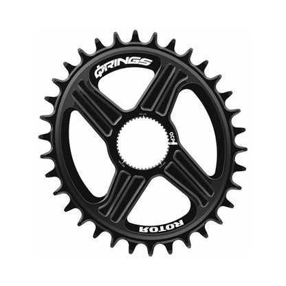 Corona monocorona ovale 9/10/11 velocità ROTOR Q-RING a montaggio diretto per Hawk/Raptor/Kapic/INpower/2INpower — vista della corona su sfondo bianco