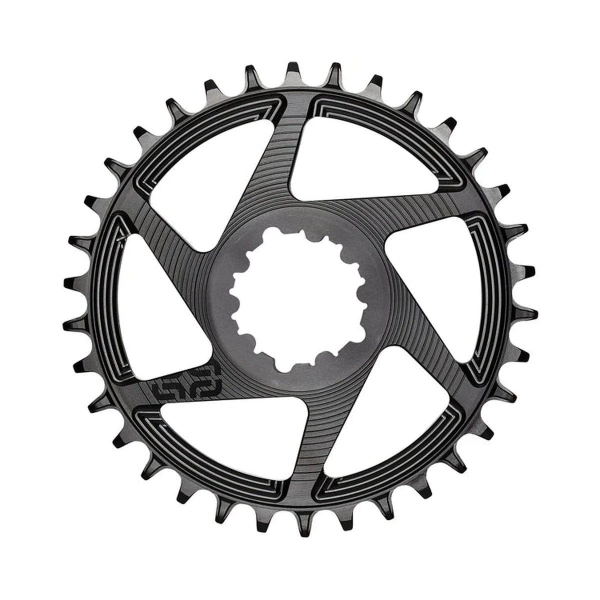 Corona monocorona E-THIRTEEN HELIX RACE 11/12 velocità a montaggio diretto SRAM Boost, disassamento 3 mm, nera — vista della corona su sfondo bianco