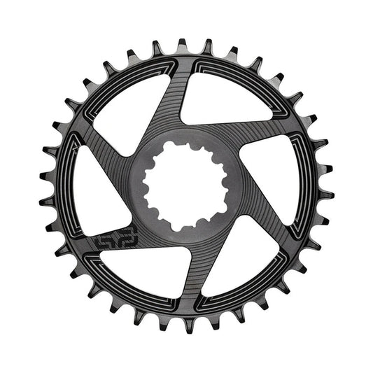 Corona monocorona E-THIRTEEN HELIX RACE 11/12 velocità a montaggio diretto SRAM Boost, disassamento 3 mm, nera — vista della corona su sfondo bianco