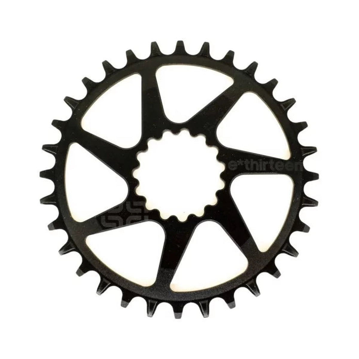 Corona monocorona E-THIRTEEN HELIX PLUS 11/12 velocità a montaggio diretto Boost/SuperBoost 52/55 mm — vista della corona su sfondo bianco