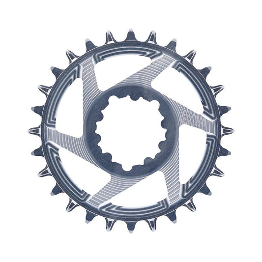 Corona monocorona E-THIRTEEN HELIX RACE 11/12 velocità a montaggio diretto SRAM Boost, disassamento 3 mm, grigia — vista della corona su sfondo bianco