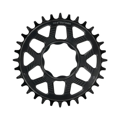 Corona monocorona E-THIRTEEN HELIX RACE E-SPEC 11/12 velocità a montaggio diretto TQ HPR50, nera — vista della corona su sfondo bianco