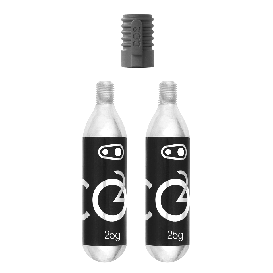 Cartuccia CO2 filettata CRANKBROTHERS da 25 g con erogatore Klic (x2)