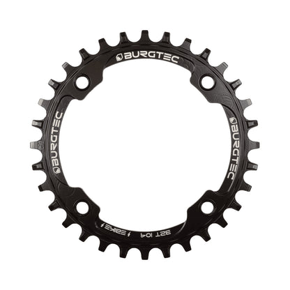 Corona monocorona BURGTEC E-BIKE THICK THIN interna 104 mm — vista della corona su sfondo bianco
