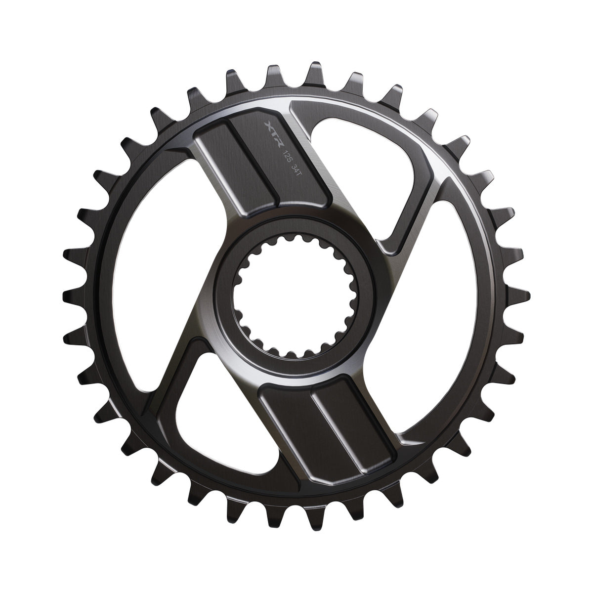 Corona monocorona SHIMANO XTR SM-CRM96 M9200/9220 12 velocità — vista della corona su sfondo bianco