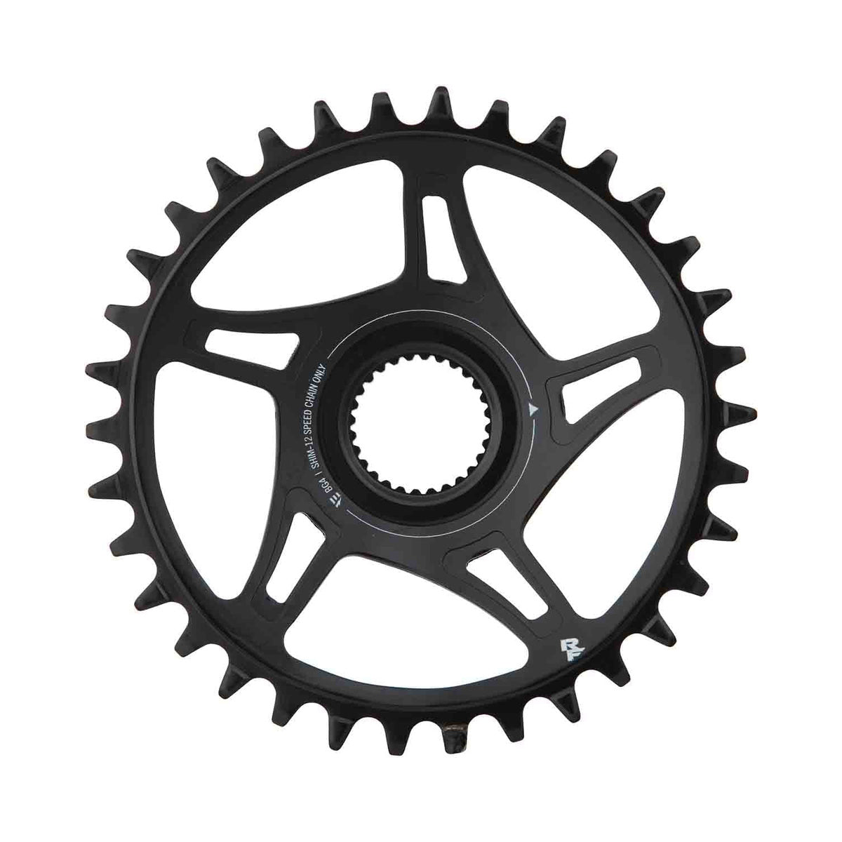 Corona monocorona RACE FACE BOSCH 12 velocità a montaggio diretto, 52 mm — vista della corona su sfondo bianco