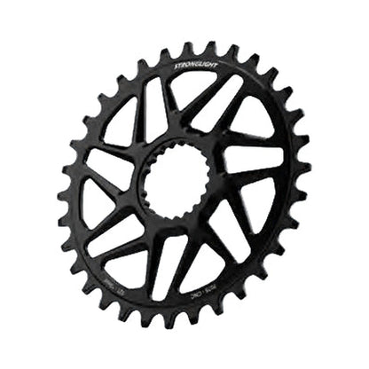 Corona monocorona STRONGLIGHT SHIMANO FC-M9100 12 velocità HT3 a montaggio diretto, disassamento 3 mm, Boost — vista della corona su sfondo bianco