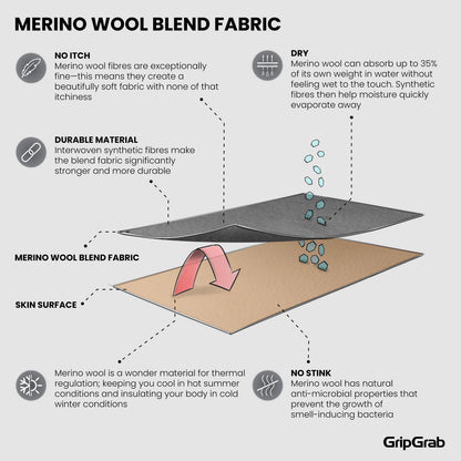 Maglia intima a maniche corte GRIPGRAB MERINO BLEND THERMAL nera