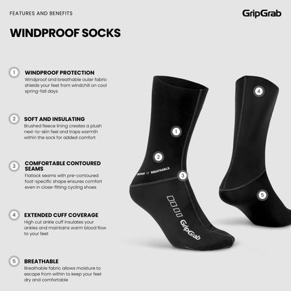 Calze GRIPGRAB WINDPROOF SPRING AUTUMN nere
