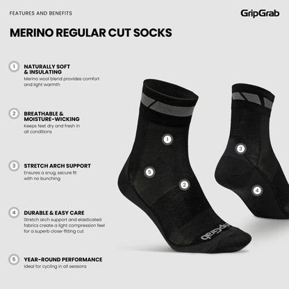 Calzini GRIPGRAB MERINO REGALAR Nero (x3)