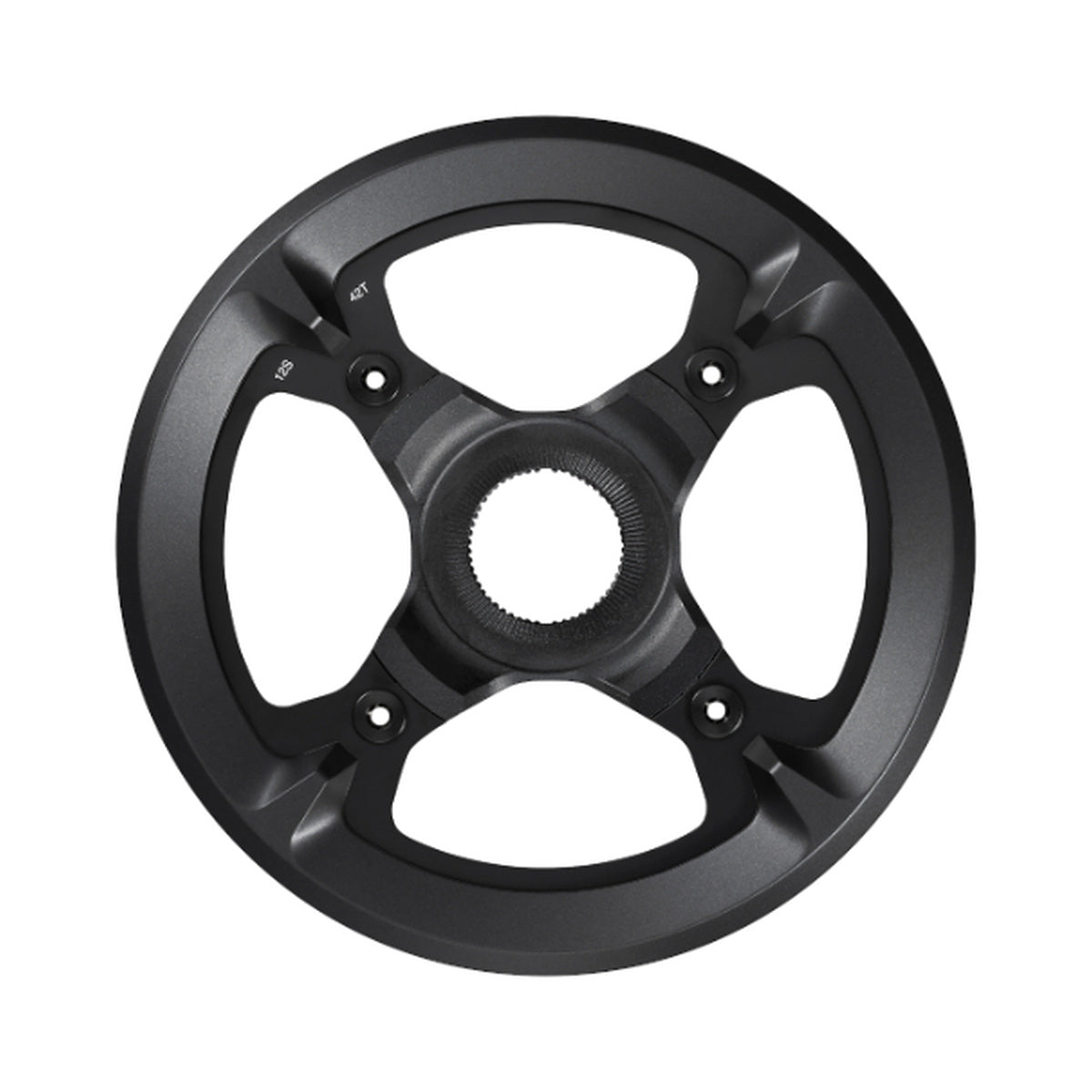 Corona monocorona per e-bike SHIMANO SM-CRE70-12 12 velocità, guidacatena doppio — vista della corona su sfondo bianco