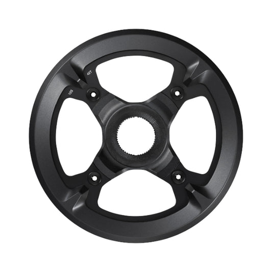 Corona monocorona per e-bike SHIMANO SM-CRE70-12 12 velocità, guidacatena doppio — vista della corona su sfondo bianco