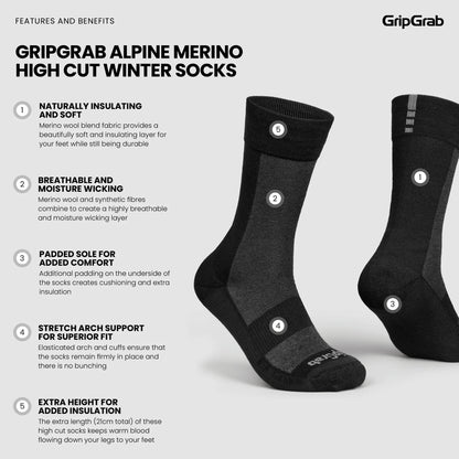 Calzini GRIPGRAB ALPINE MERINO HIGH Nero