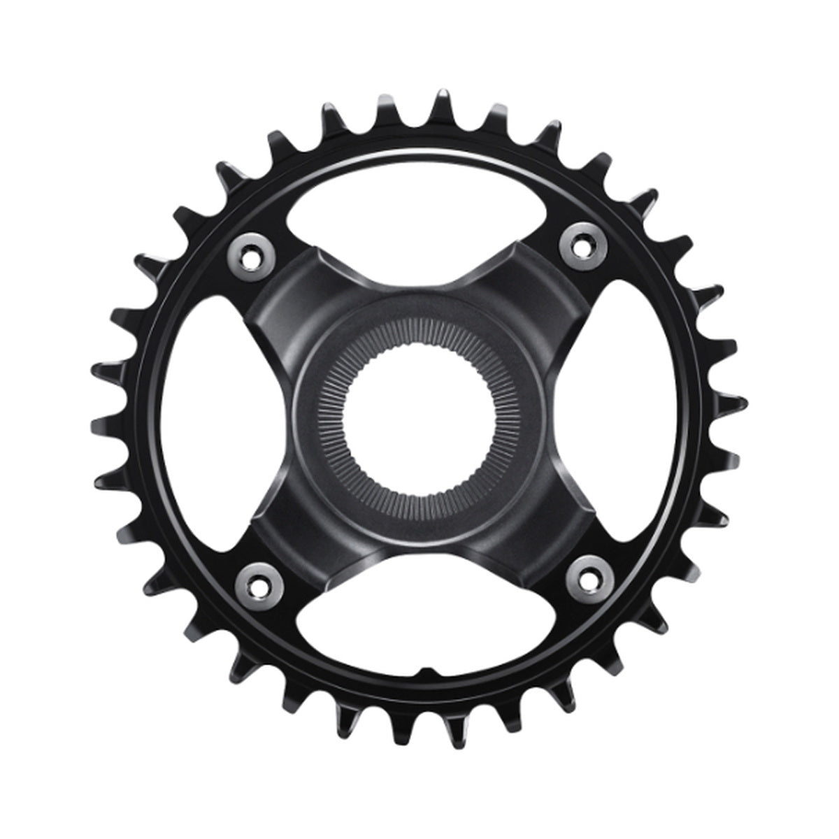 Corona monocorona per e-bike SHIMANO SM-CRE80-12-B 12 velocità, linea catena 55 mm — vista della corona su sfondo bianco
