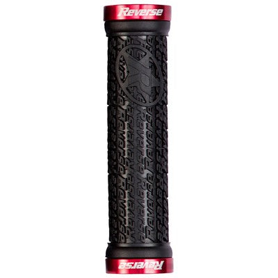 REVERSE COMPONENTS STAMP Manopole Lock-On Ø 30 mm Nero/Rosso