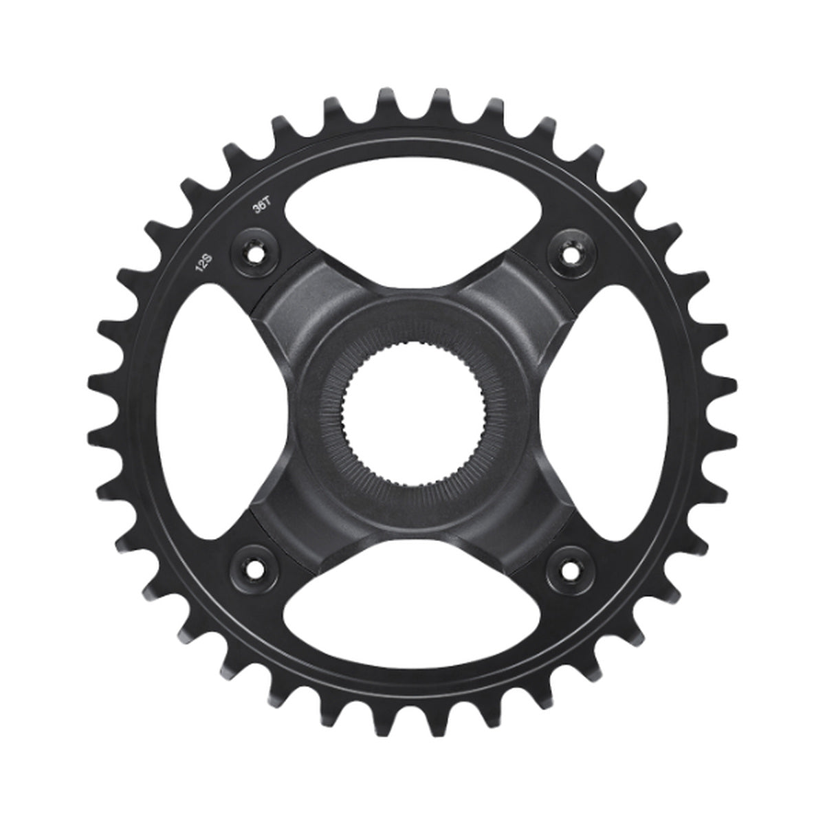 Corona monocorona per e-bike SHIMANO SM-CRE70-12-B 12 velocità, linea catena 55 mm — vista della corona su sfondo bianco