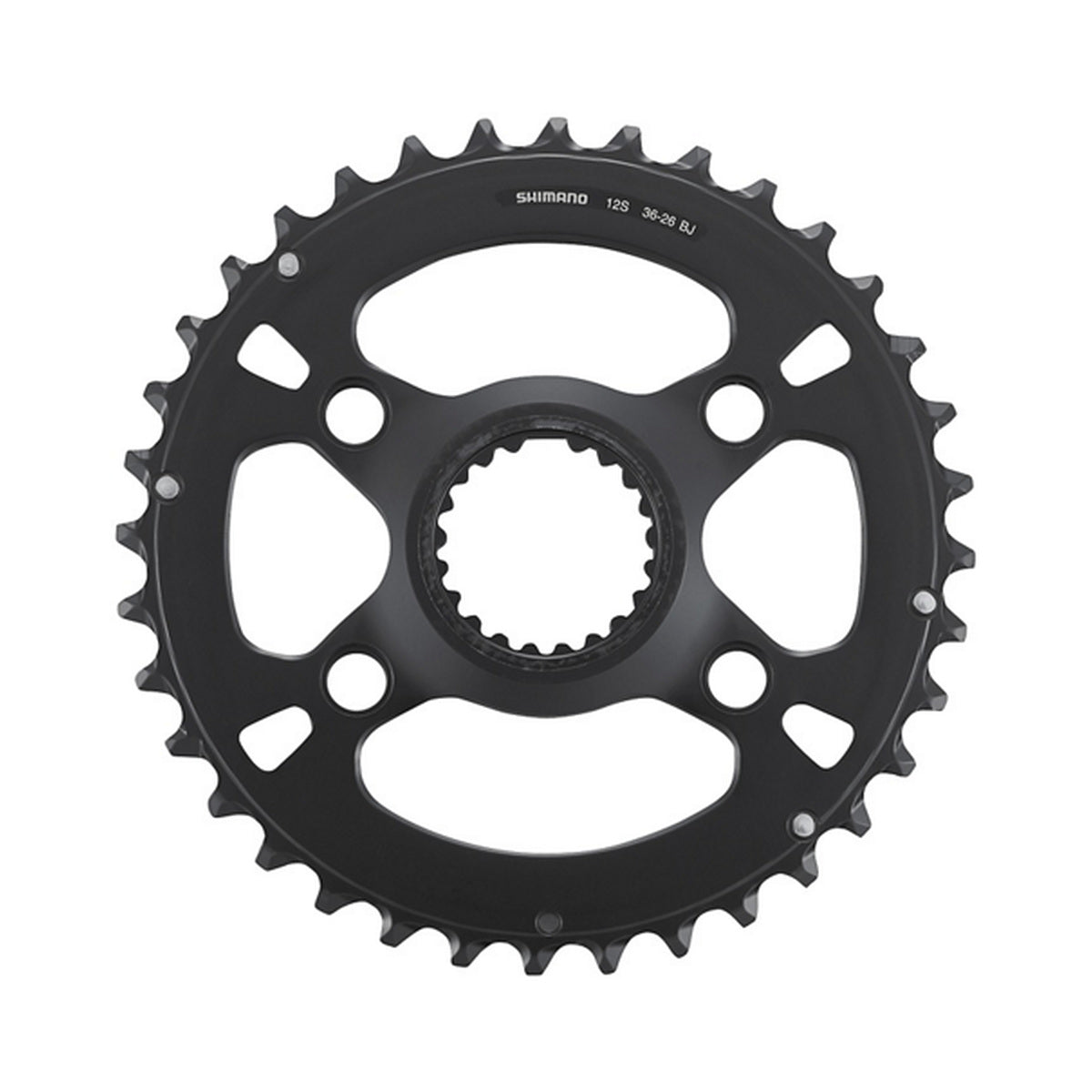 Corona esterna SHIMANO SLX per FC-M7100-2/FC-M7120-B2 (26-36 denti) 12 velocità — vista della corona su sfondo bianco