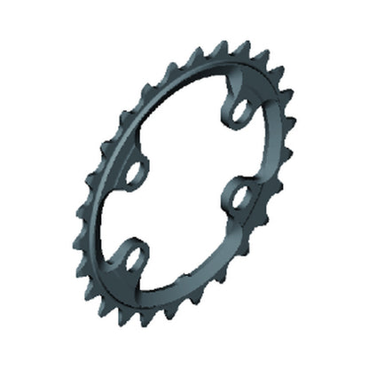 Corona interna SHIMANO XTR per FC-M9020-2/FC-M9000-2/FC-M9020-B2 (28-38 denti) 11 velocità — vista della corona su sfondo bianco