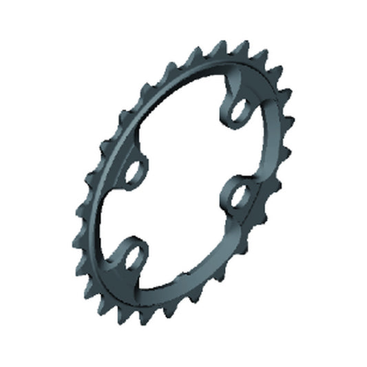 Corona interna SHIMANO XTR per FC-M9020-2/FC-M9000-2/FC-M9020-B2 (28-38 denti) 11 velocità — vista della corona su sfondo bianco
