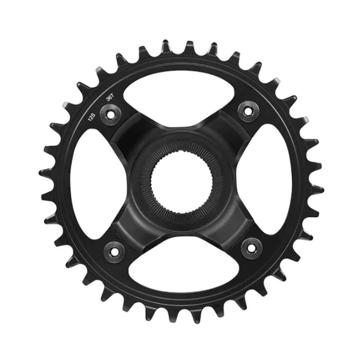Corona monocorona per e-bike SHIMANO SM-CRE80-12-B 12 velocità, linea catena 53 mm — vista della corona su sfondo bianco