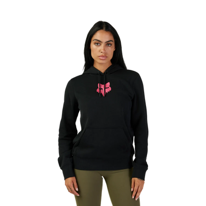Felpa con cappuccio FOX HEAD da donna nera/rosa
