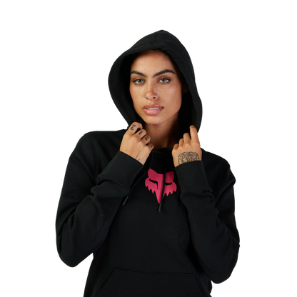 Felpa con cappuccio FOX HEAD da donna nera/rosa