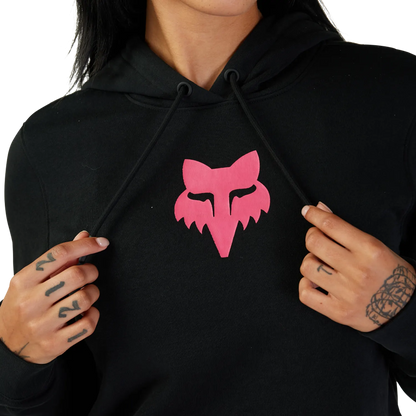Felpa con cappuccio FOX HEAD da donna nera/rosa