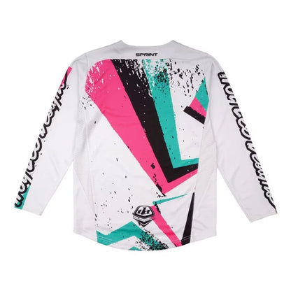 Maglia TROY LEE DESIGNS SPRINT FULL PULL Junior Maniche Lunghe Bianco