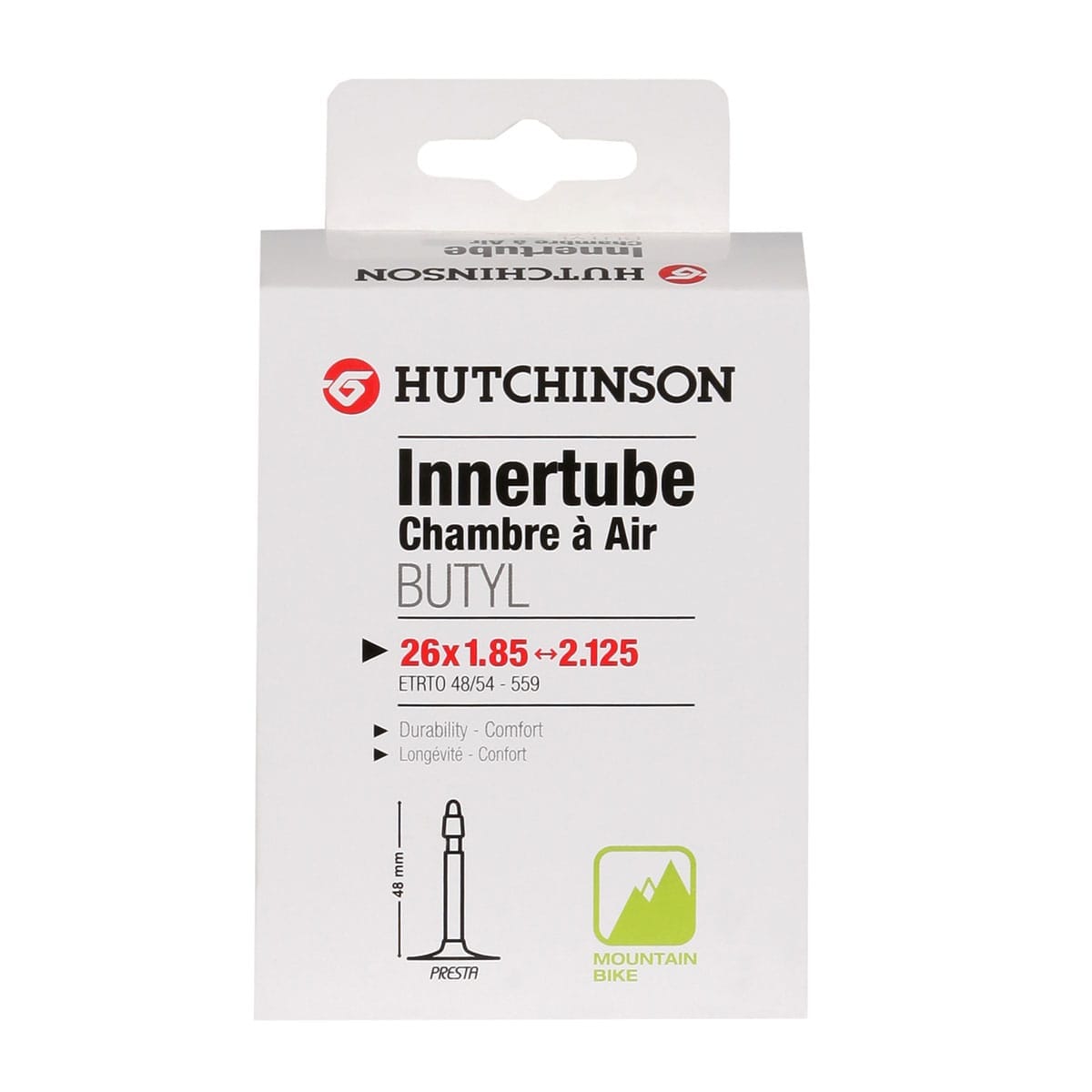 Chambre à AIR HUTCHINSON 26x1.85 - 2.125 valve PRESTA 48mm