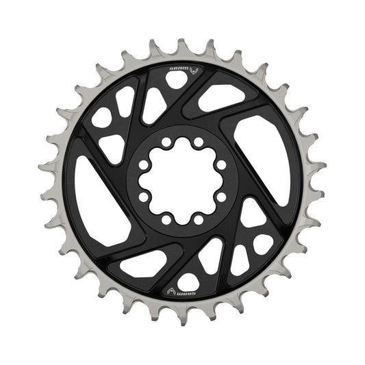 Corona monocorona SRAM XX DH T-TYPE EAGLE 7V Direct Mount con offset di 6 mm nera — vista della corona su sfondo bianco