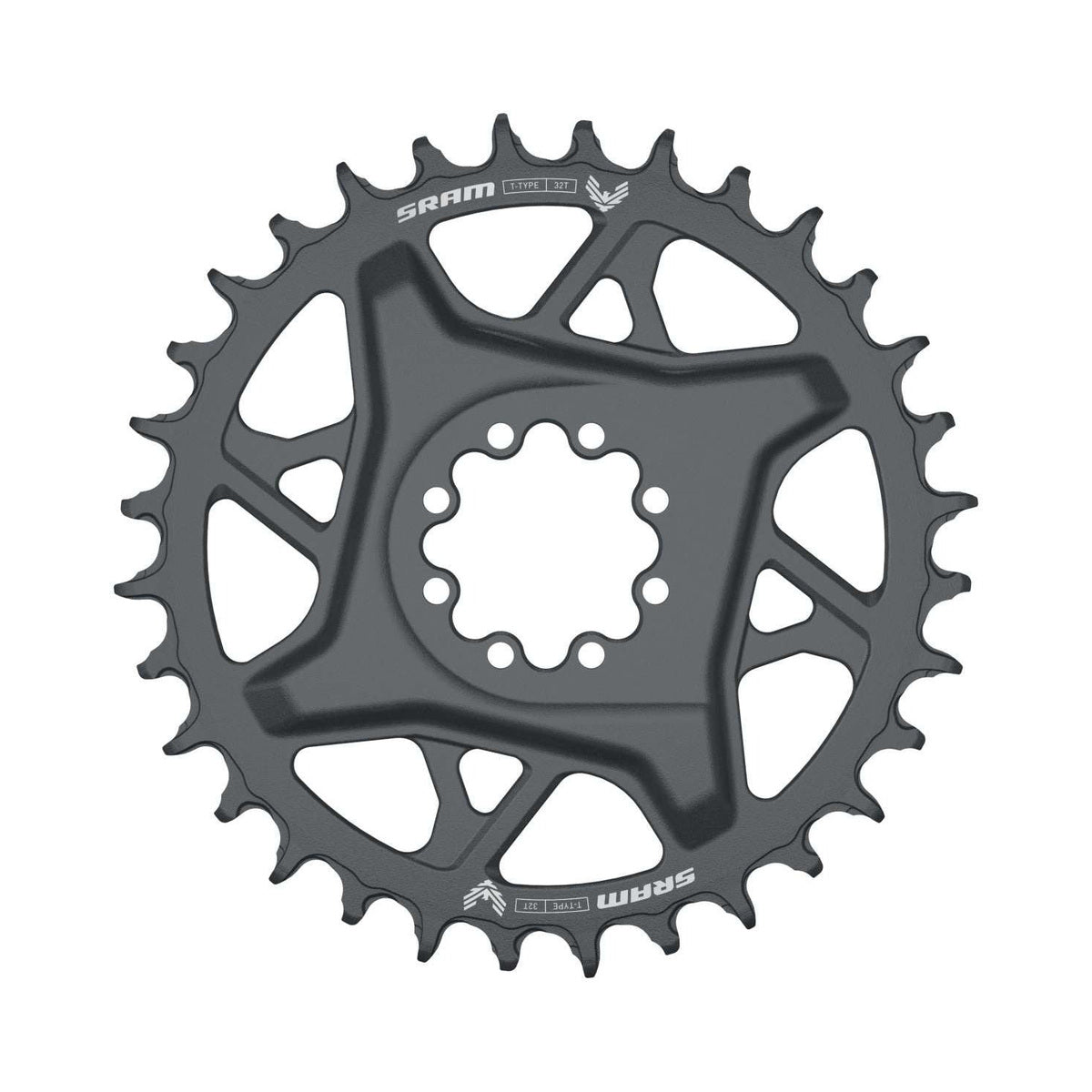 Corona monocorona SRAM GX T-Type EAGLE BOOST 12V DM con offset di 3 mm grigia — vista della corona su sfondo bianco