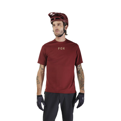 Maglia FOX RANGER WORDMARK Maniche Corte Bordeaux