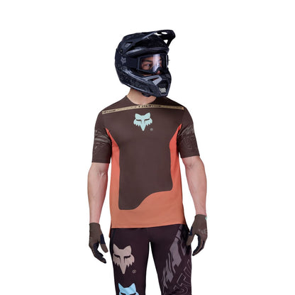 Maglia FOX FLEXAIR ELEVATED Maniche Corte Marrone/Arancione