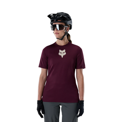 Maglia FOX RANGER HEAD da donna a maniche corte Bordeaux