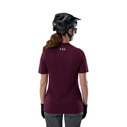 Maglia FOX RANGER HEAD da donna a maniche corte Bordeaux