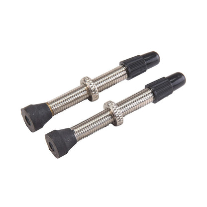 Set di 2 Valvole Presta VAR Ottone 44 mm Argento Opaco