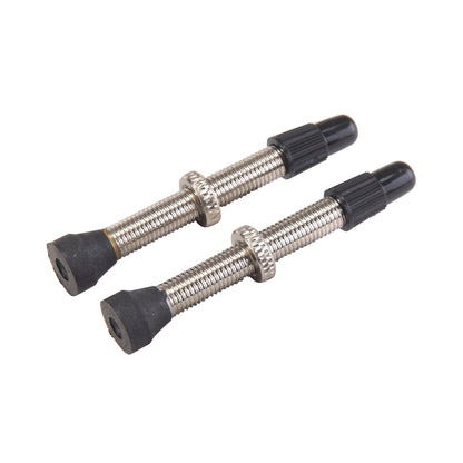 Lotto di 2 Valvole Presta VAR Ottone 44 mm Argento Opaco