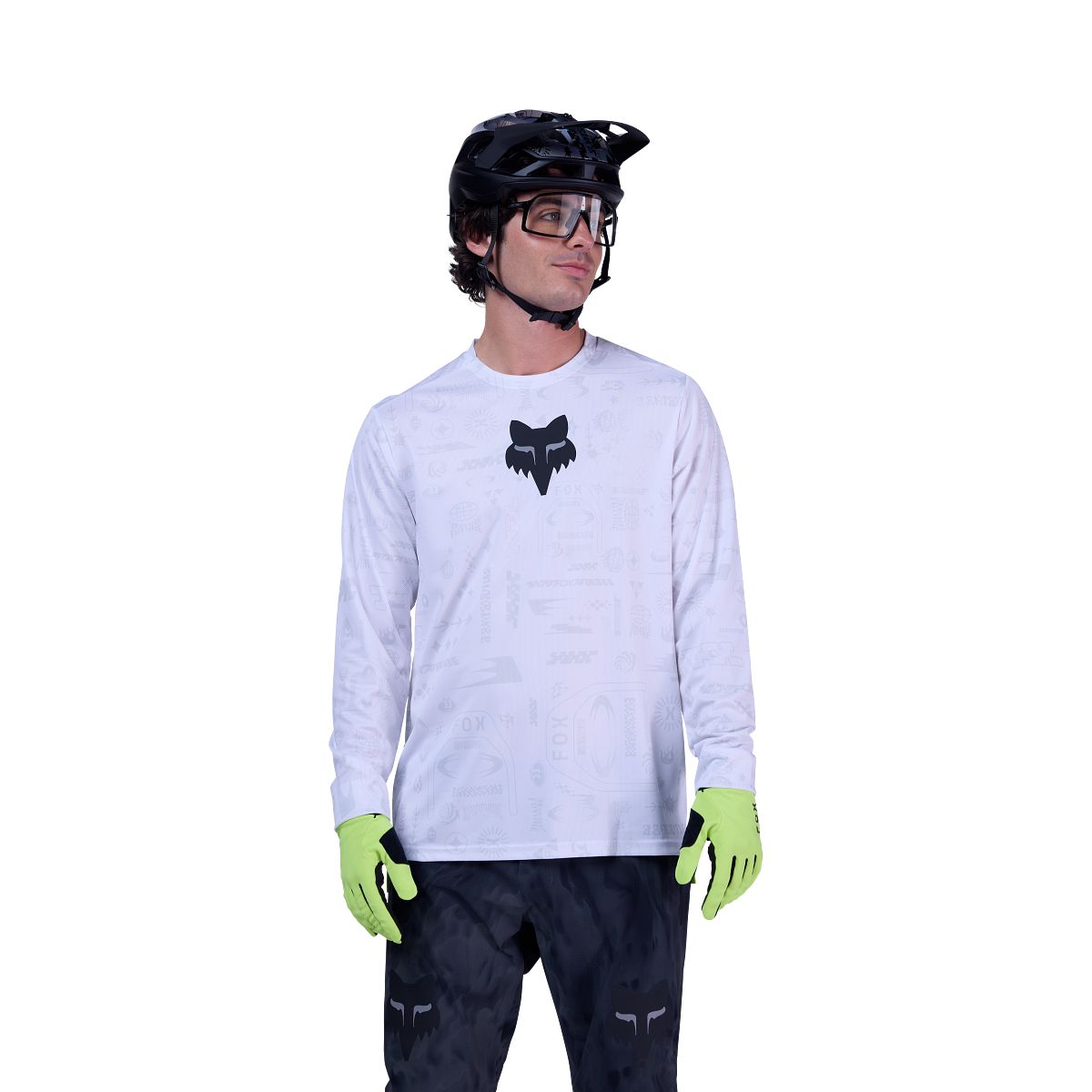 FOX RANGER LUNAR Maglia a maniche lunghe bianco/giallo - Edizione speciale