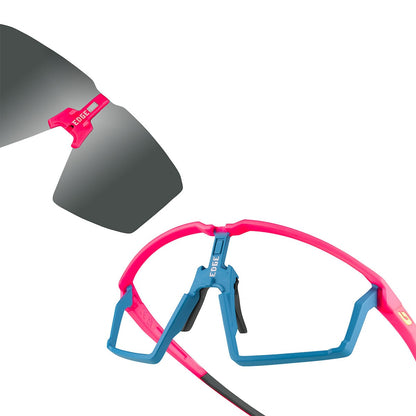 Occhiali JULBO EDGE Rosa Fluo/Blu Spectron 3 Smoke