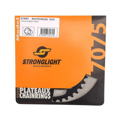 Piatto Interno 9/10V STRONGLIGHT ALU 7075 Type S 110 mm Nero