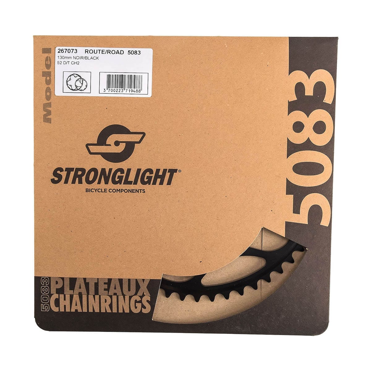 Plateau Extérieur 9/10V STRONGLIGHT ALU 5083 TYPE S 130mm noir