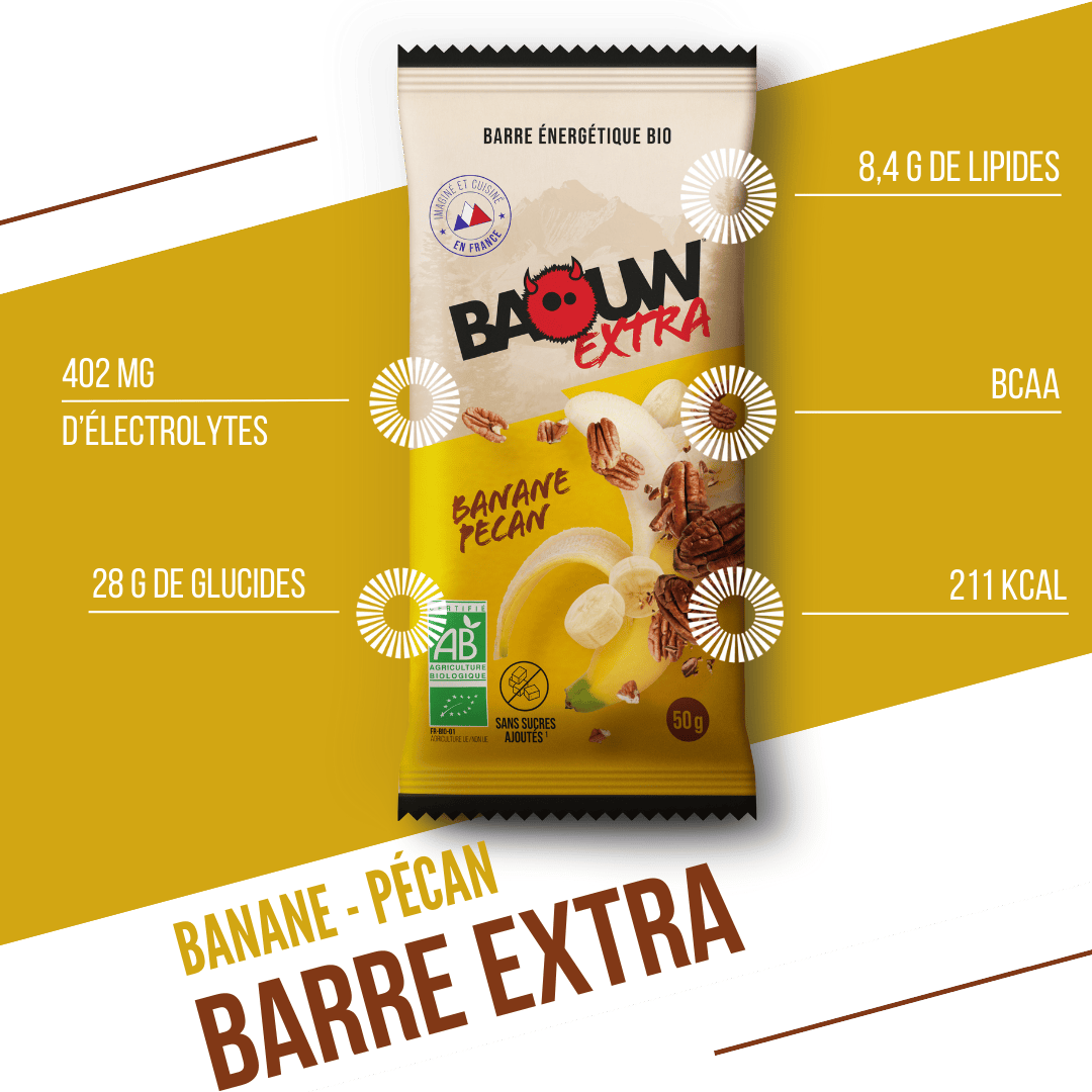 BAOUW ORGANIC EXTRA Barretta energetica banana-pecan (50g)
