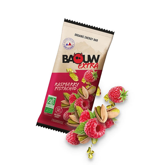 BAOUW ORGANIC EXTRA Barretta energetica al lampone e pistacchio (50g)