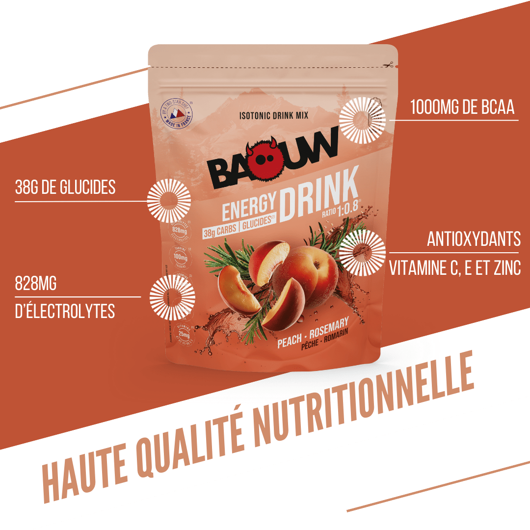 BAOUW ISOTONIC Bevanda energetica (585 g) Pesca Rosmarino
