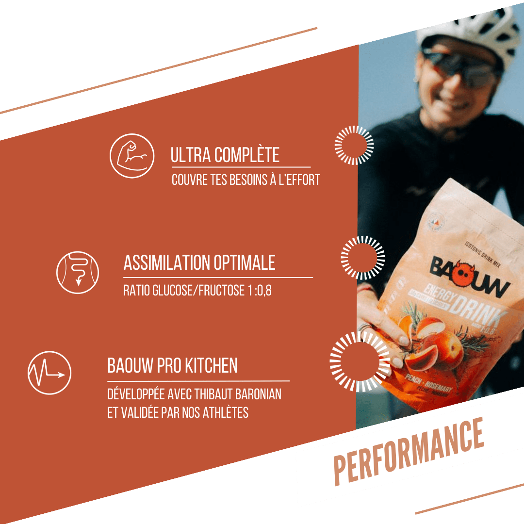 BAOUW ISOTONIC Bevanda energetica (585 g) Pesca Rosmarino