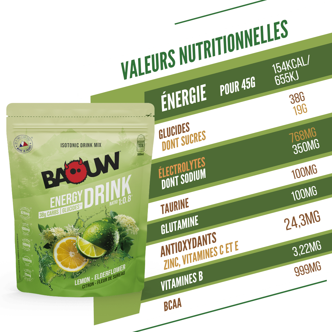 BAOUW ISOTONIC Bevanda energetica (585 g) Limone e sambuco