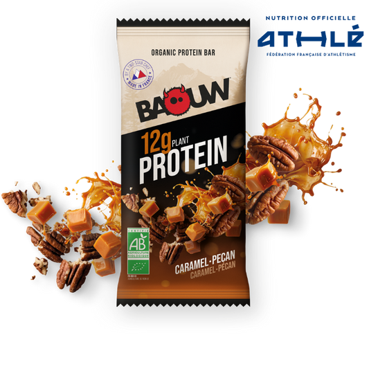 Barretta proteica BAOUW BIO EXTRA caramello e noci pecan (50 g)