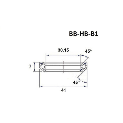 Cuscinetto di Sterzo BLACK BEARING B11 1-1/8" 45/45° (30,15 x 41 x 7 mm)