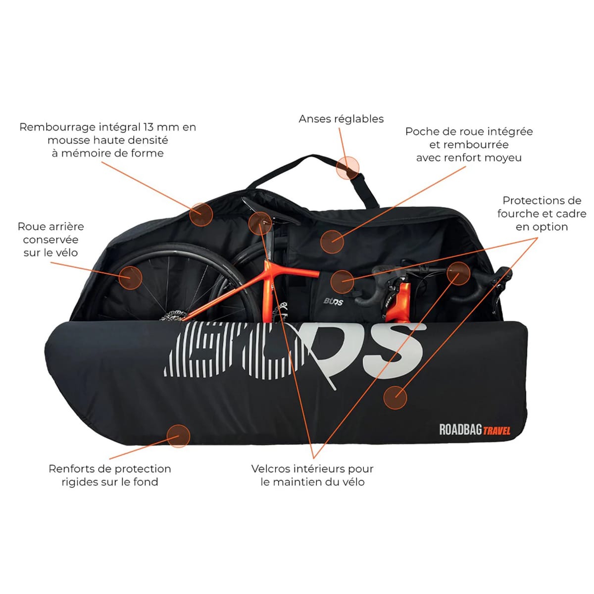 Copribici da strada BUDS ROADBAG TRAVEL (speciale aereo) Nero