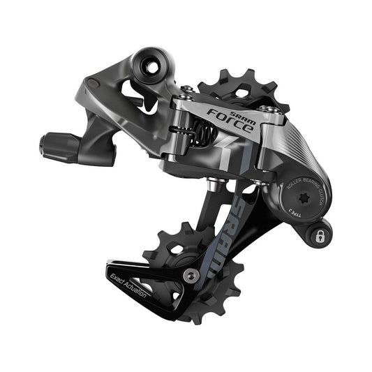 Cambio posteriore SRAM FORCE 1 11V a gabbia media – vista del prodotto su sfondo bianco
